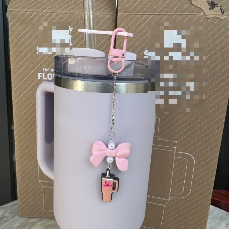 Wholesale Baked Paint Ice Cream Cup Straw Bow Cup Accessories